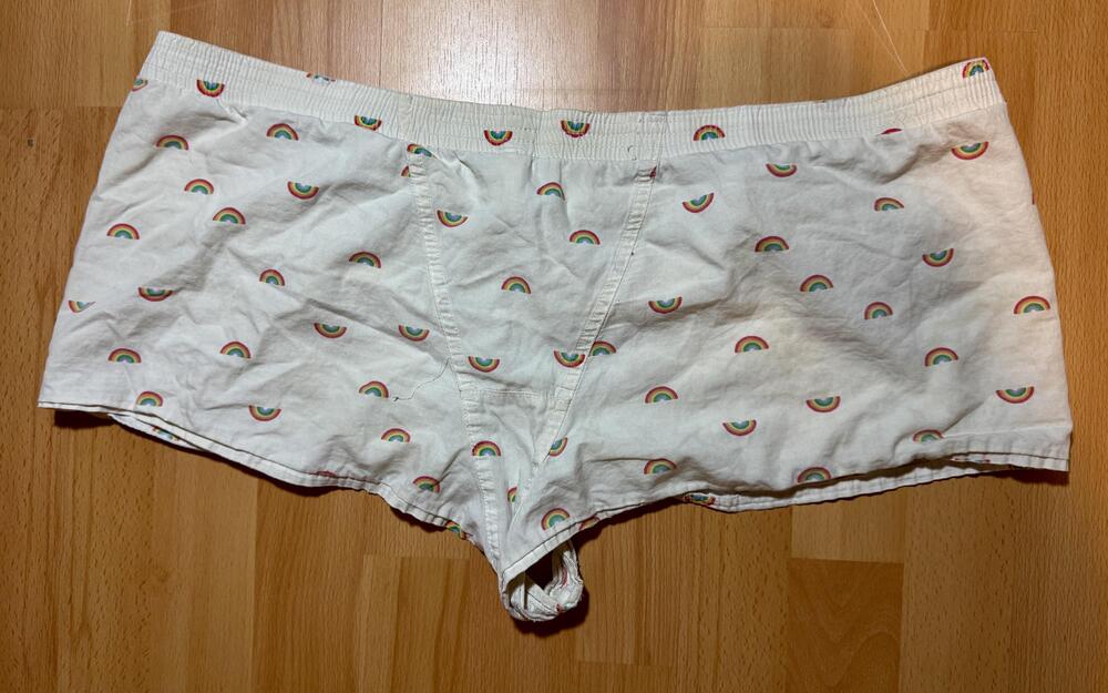 Xhilaration Boxers Mens XL White Rainbow Print Underwear Pajama Shorts Pride